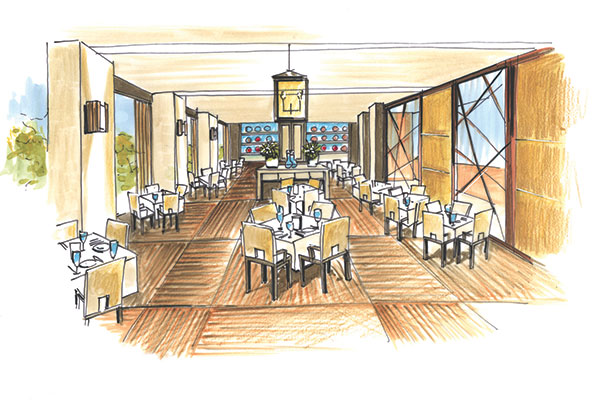 illustustrative sketch of RACV dining room