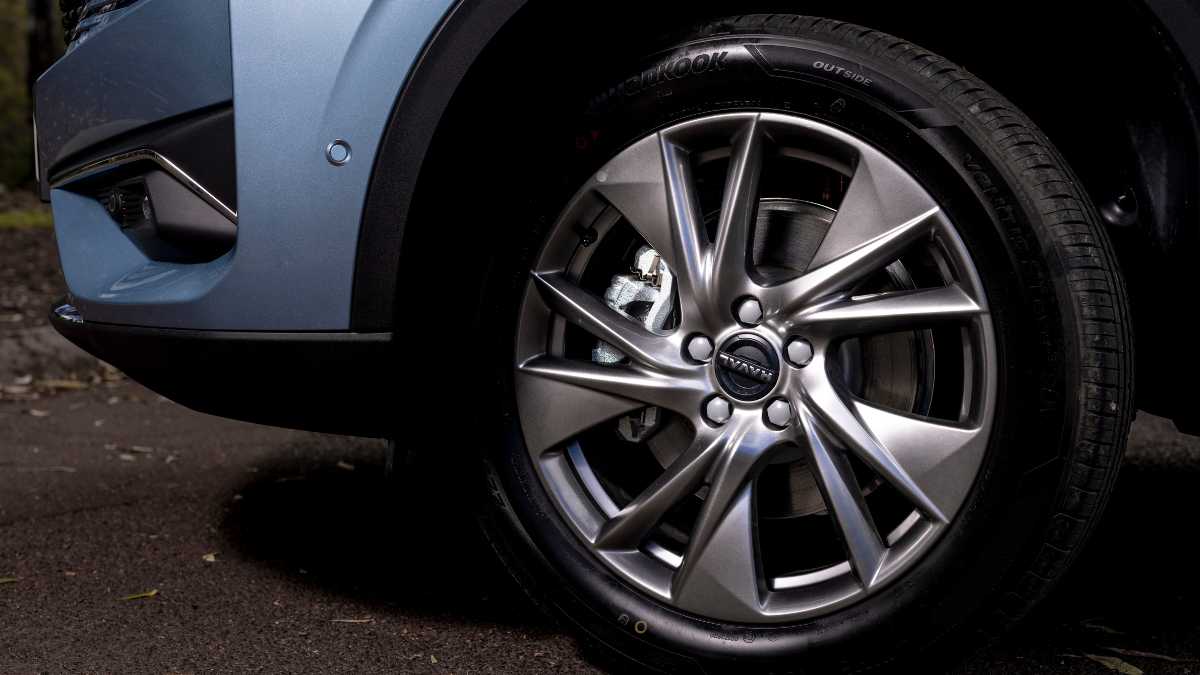close up of car tyre