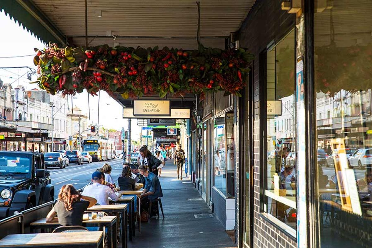 People bustling around Smith Street, Collingwood