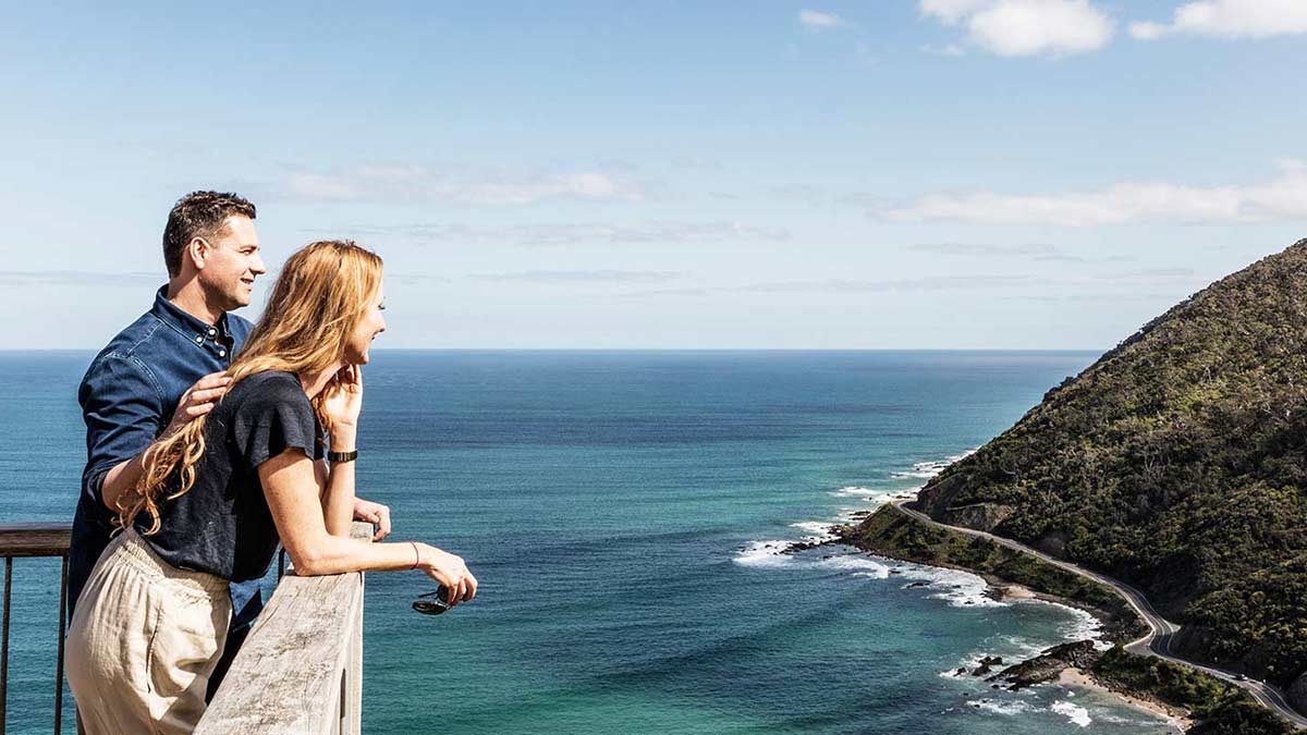 Couple overlooking Teddy's lookout