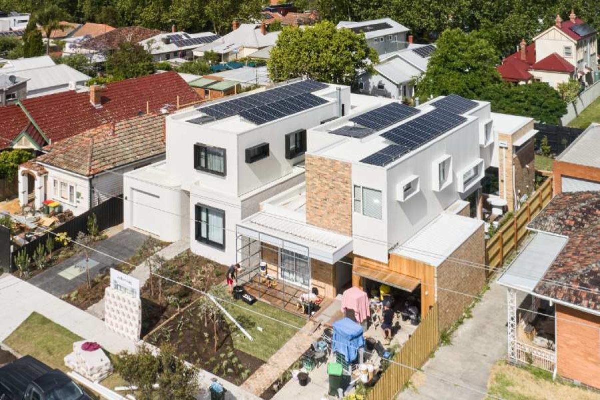 Solar panels on townhouses in Fairfield