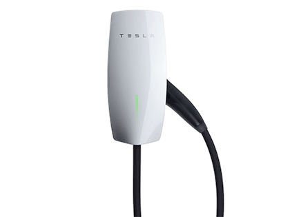 Image of the Tesla Gen 3 wall connector charger for electric vehicles.