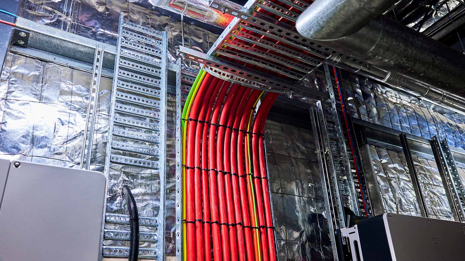 red electrical cables 