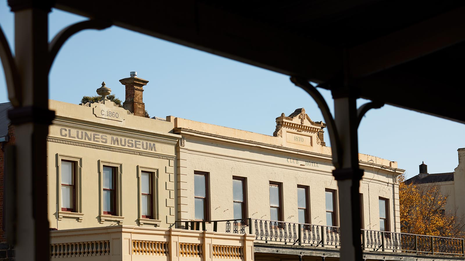 Buildings on heritage street in Ballarat.