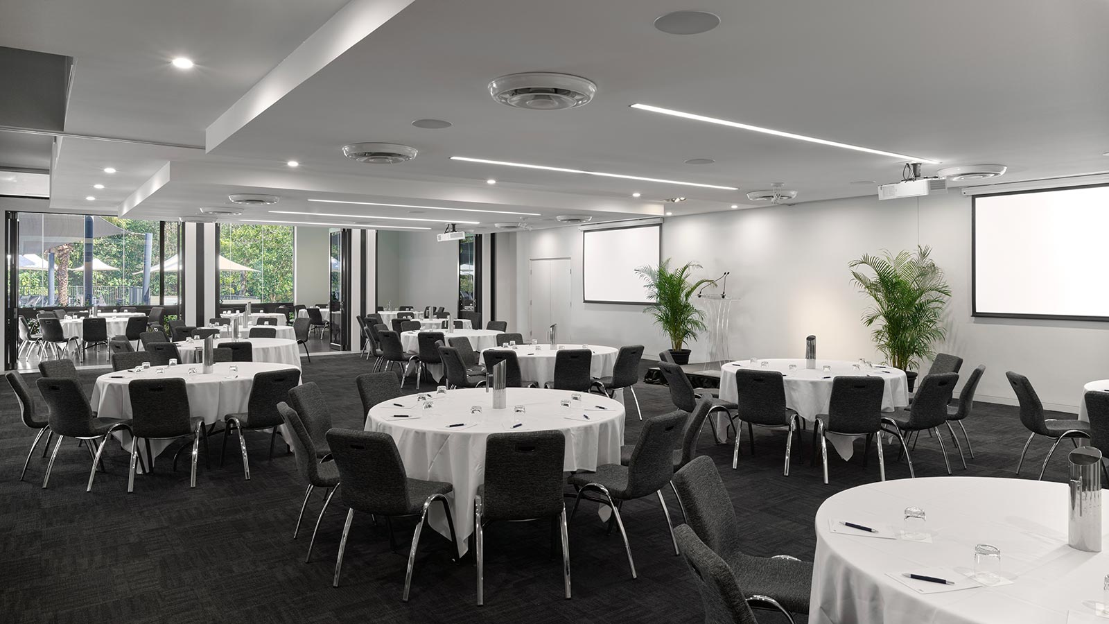 Noosa Sound Room at RACV Noosa Resort, set up cabaret style.