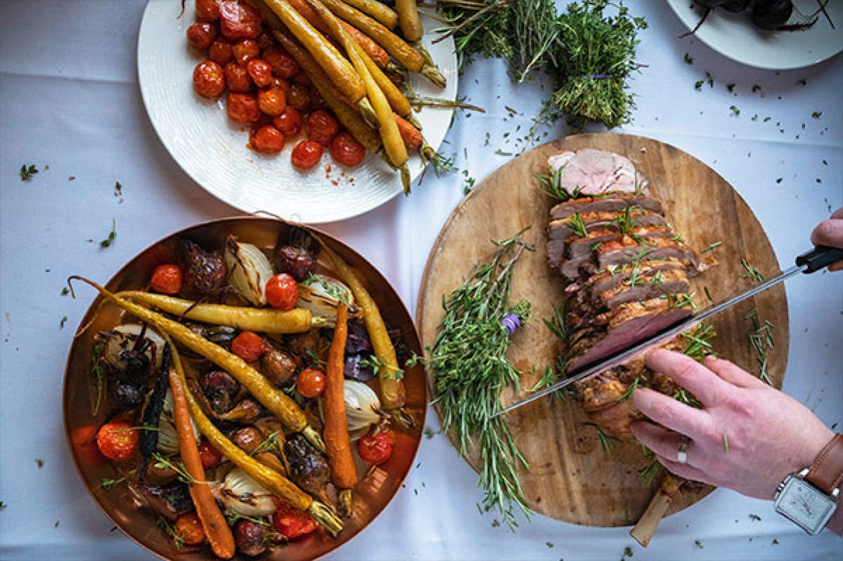 Roast beef and vegetables