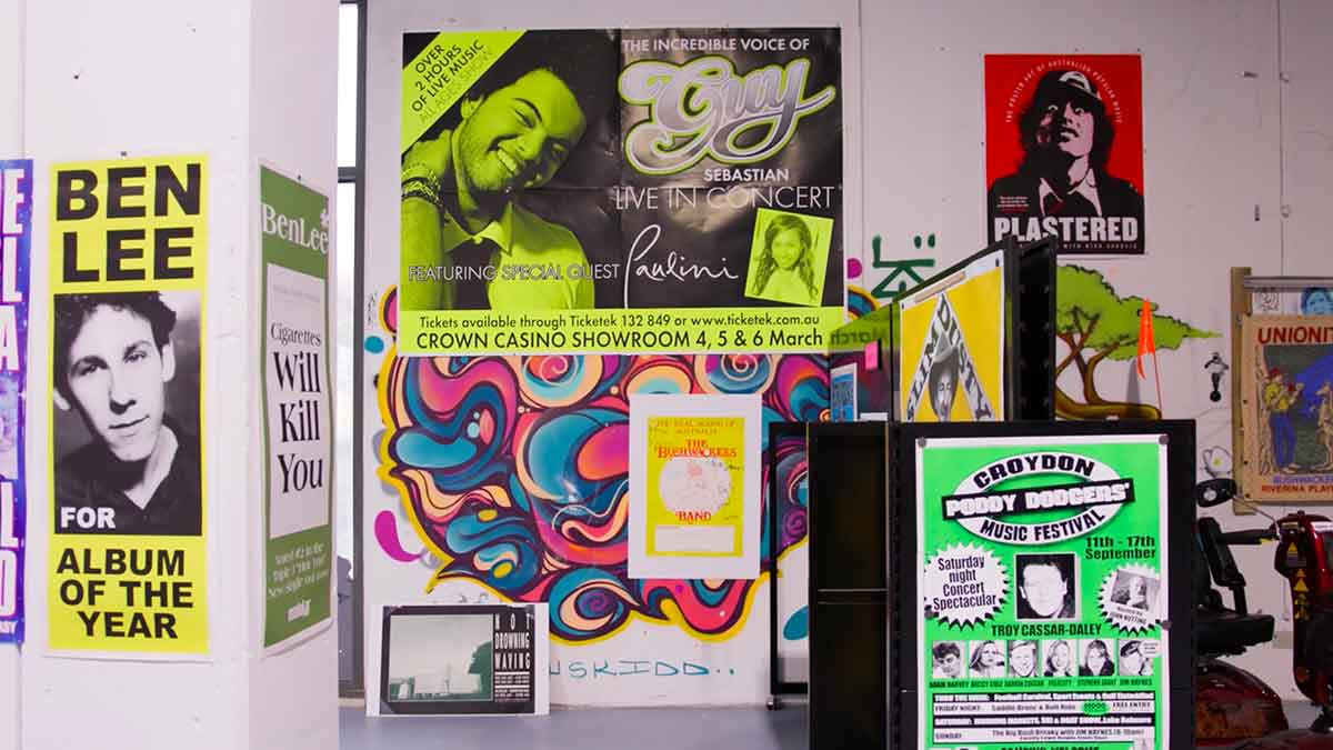 Ben Lee, Guy Sebastian, The Bush Workers, and other music posters.