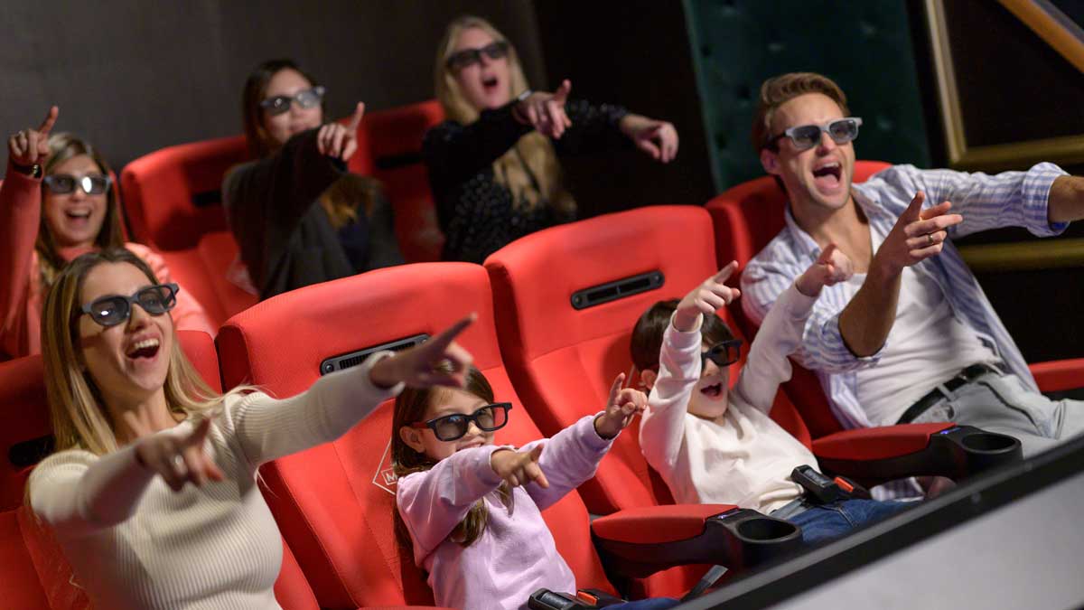 Family in 4Dx cinema Monopoly Dreams