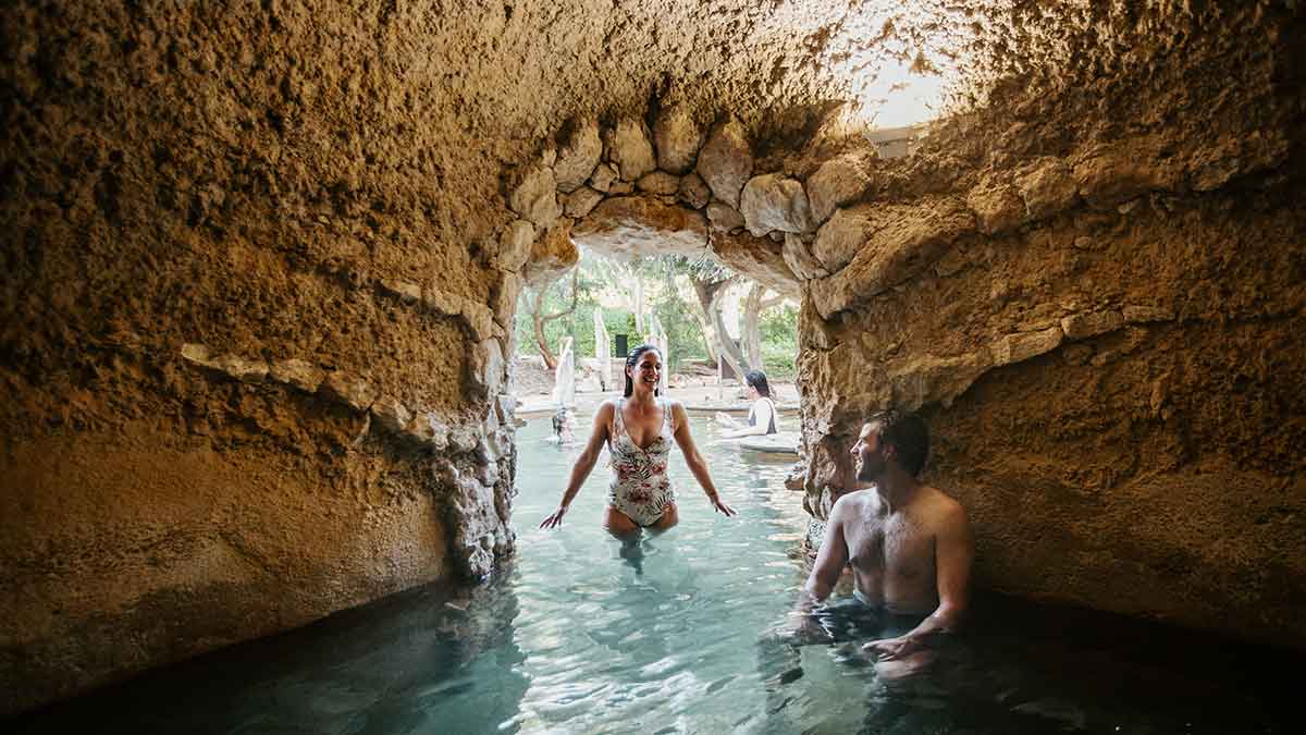 The caves at Peninsula Hot Spring