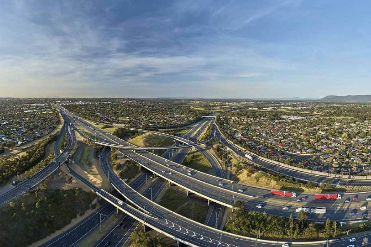 Aerial view of Monash Eastlink