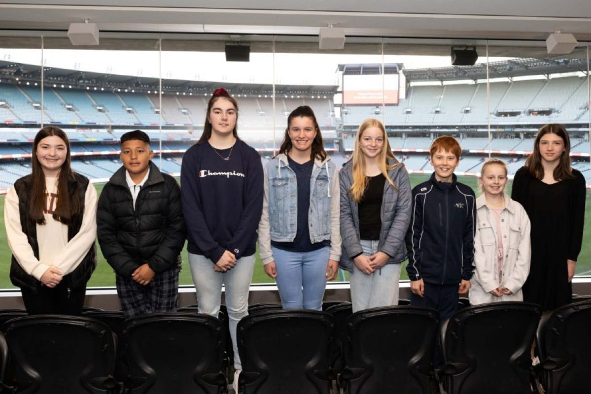 SESF recipients in a sports stadium