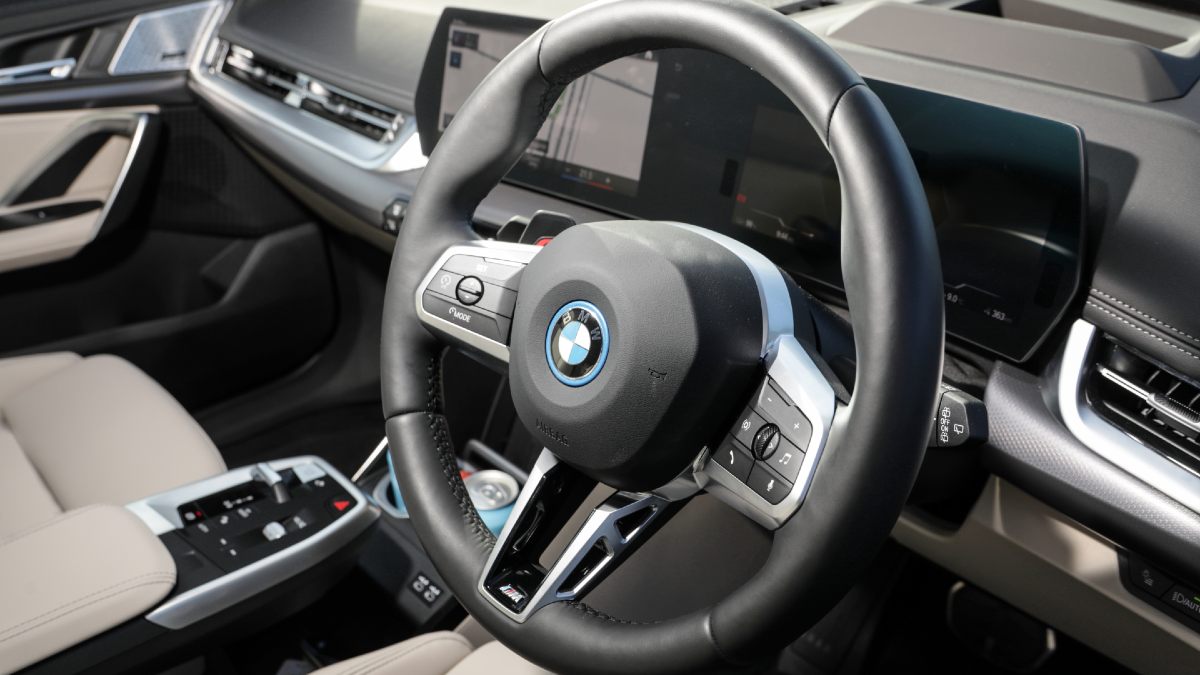 BMW iX1 interior with steering wheel