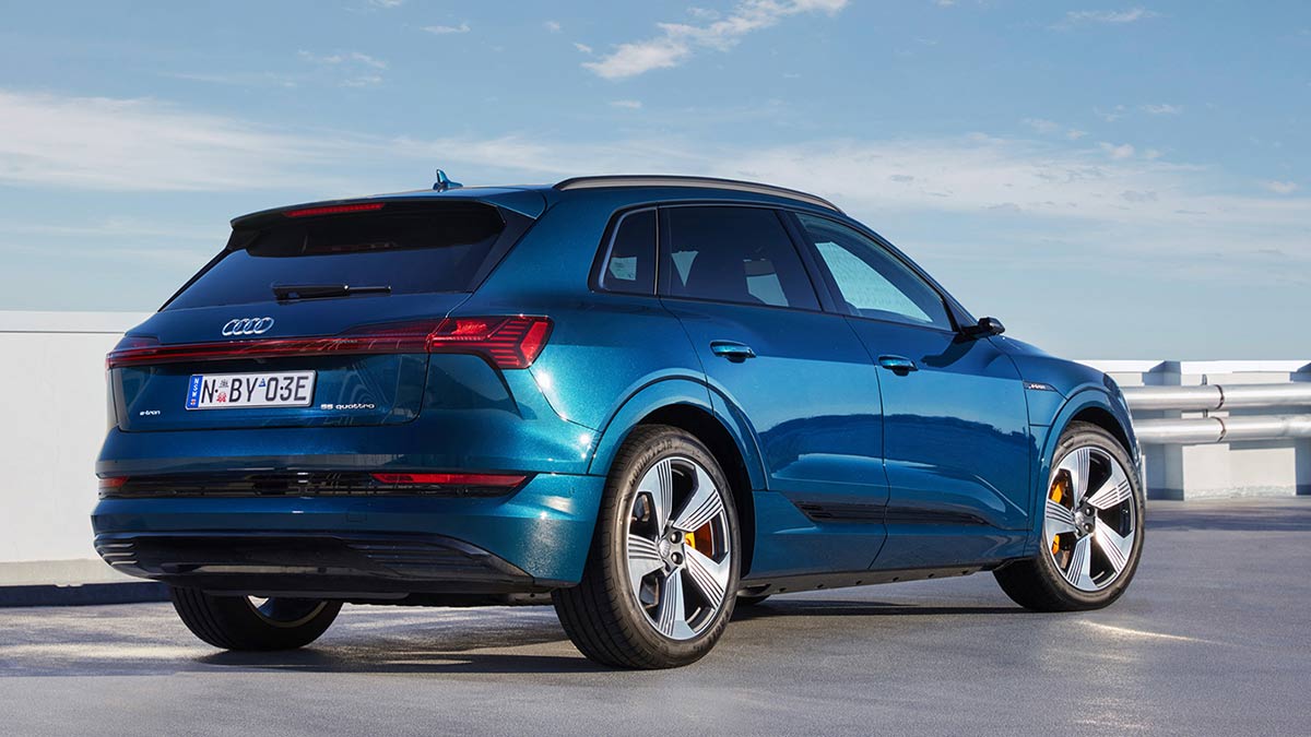 Rear and side of Audi e-tron 50 Quattro  