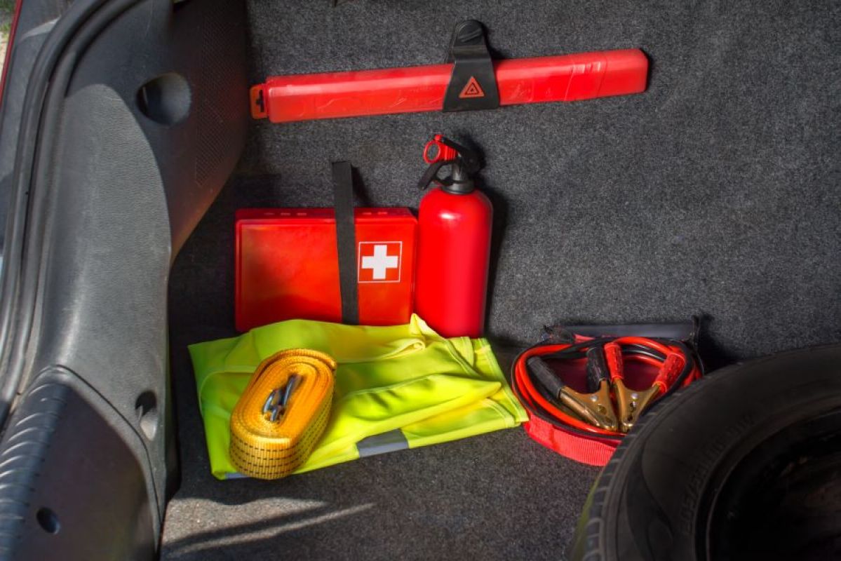 car emergency kit in boot