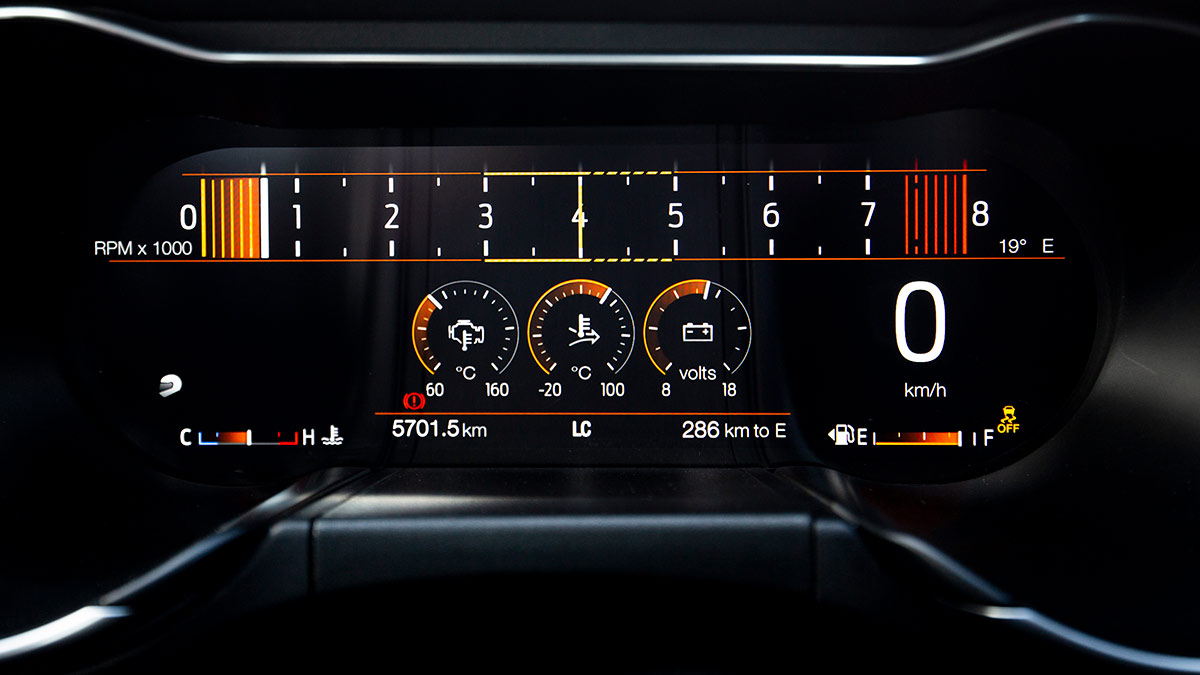 The Ford Mustang's speedometer