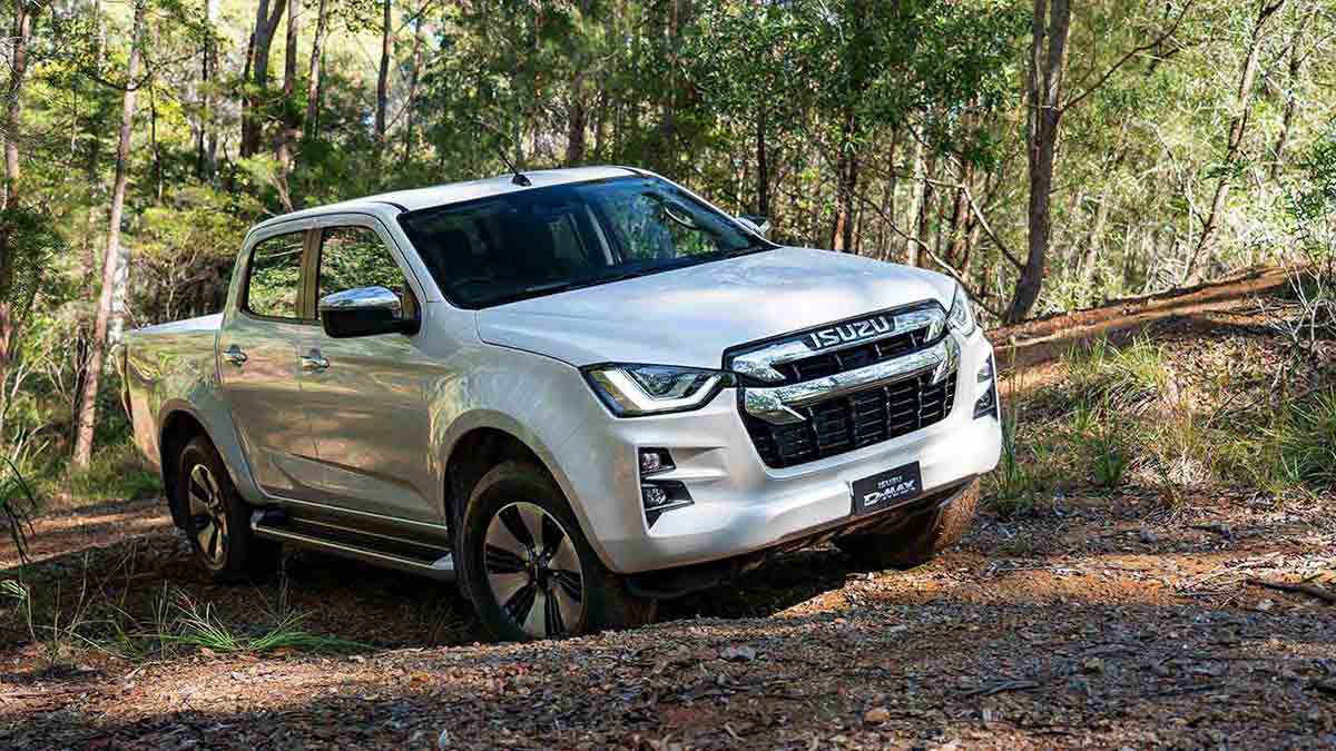 White Isuzu D-Max off road