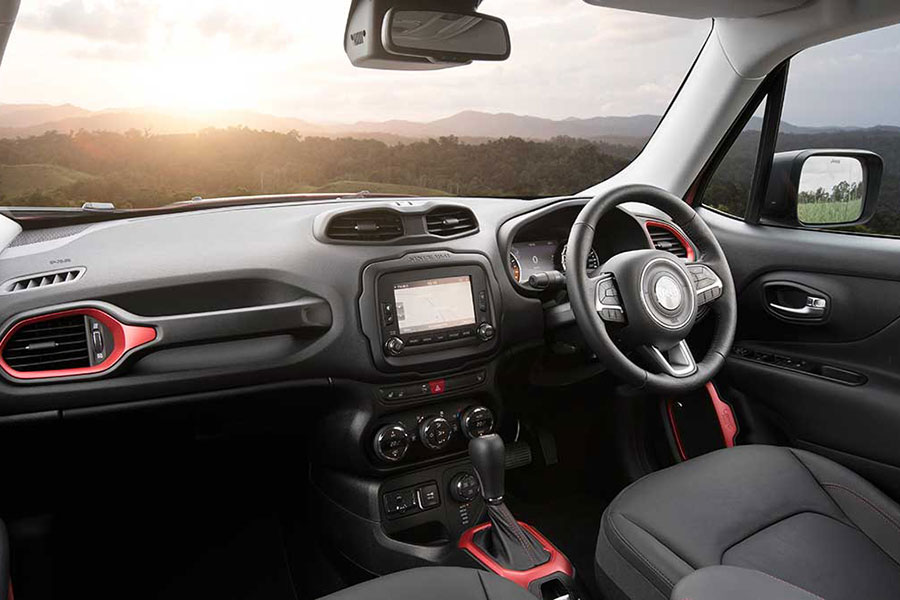 Jeep renegade interior, dashboard and steering wheel