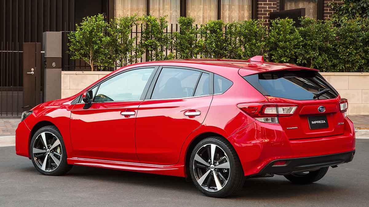 Side and rear view of the Subaru Impreza