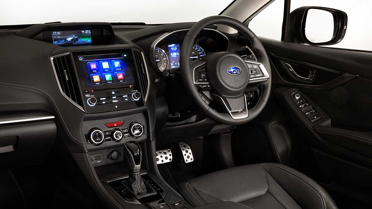 Subaru Impreza interior, dashboard and steering wheel