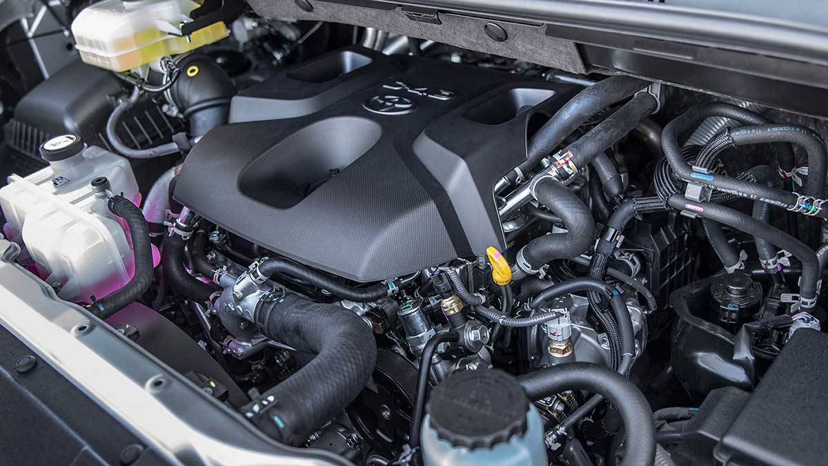 Close up image of 2020 Toyota Granvia engine 