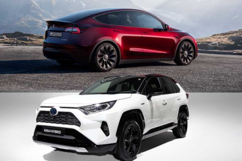 Toyota RAV4 Hybrid vs Tesla Model Y specs comparison