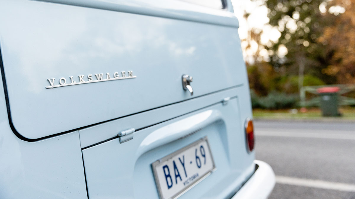 number plate on a VW Kombi