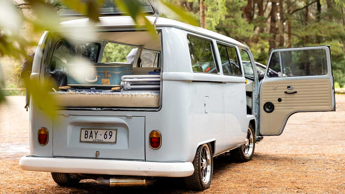 VW Kombi with doors open