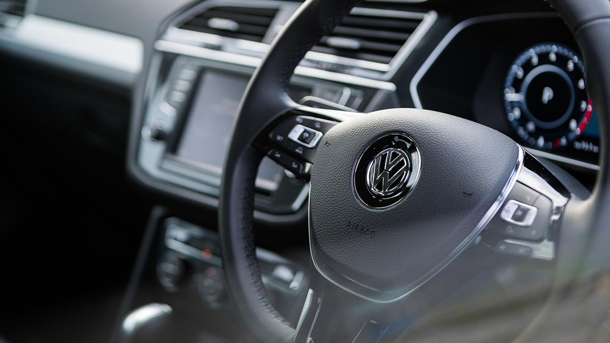 Volkswagen Tiguan steering wheel and dashboard