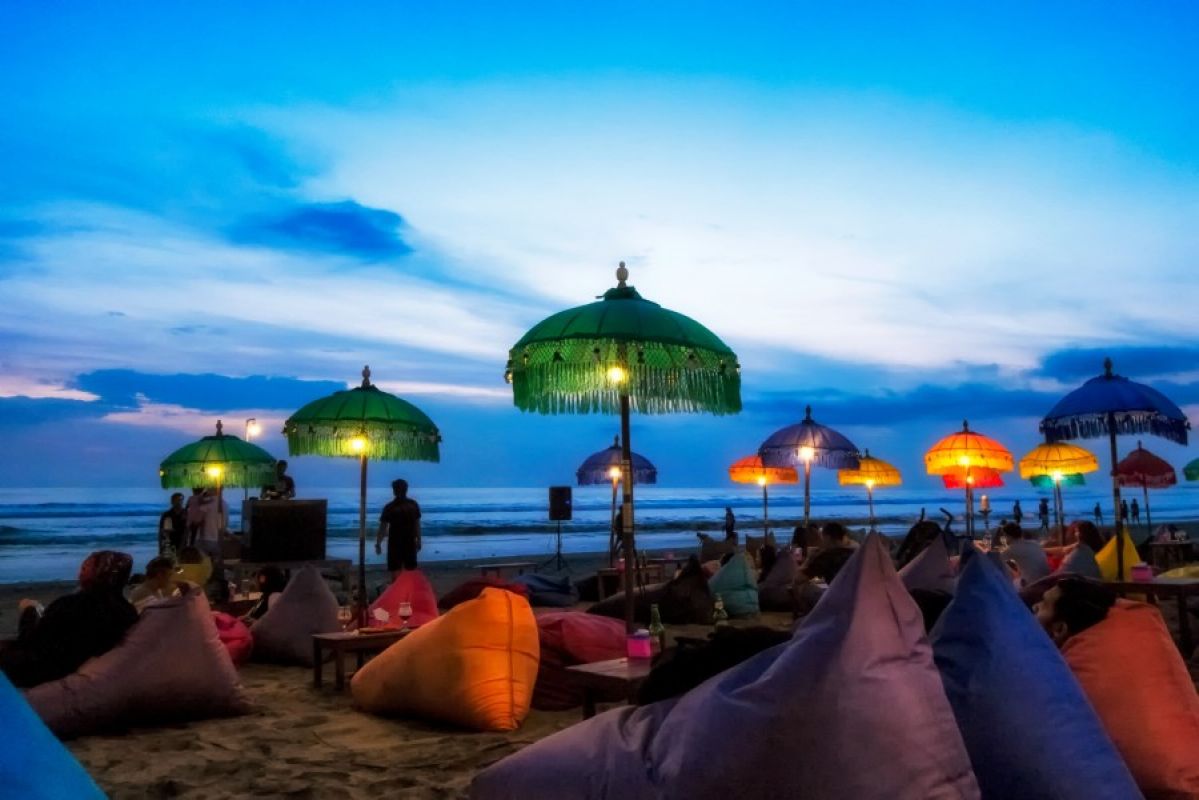 sunset at seminyak, kuta in bali