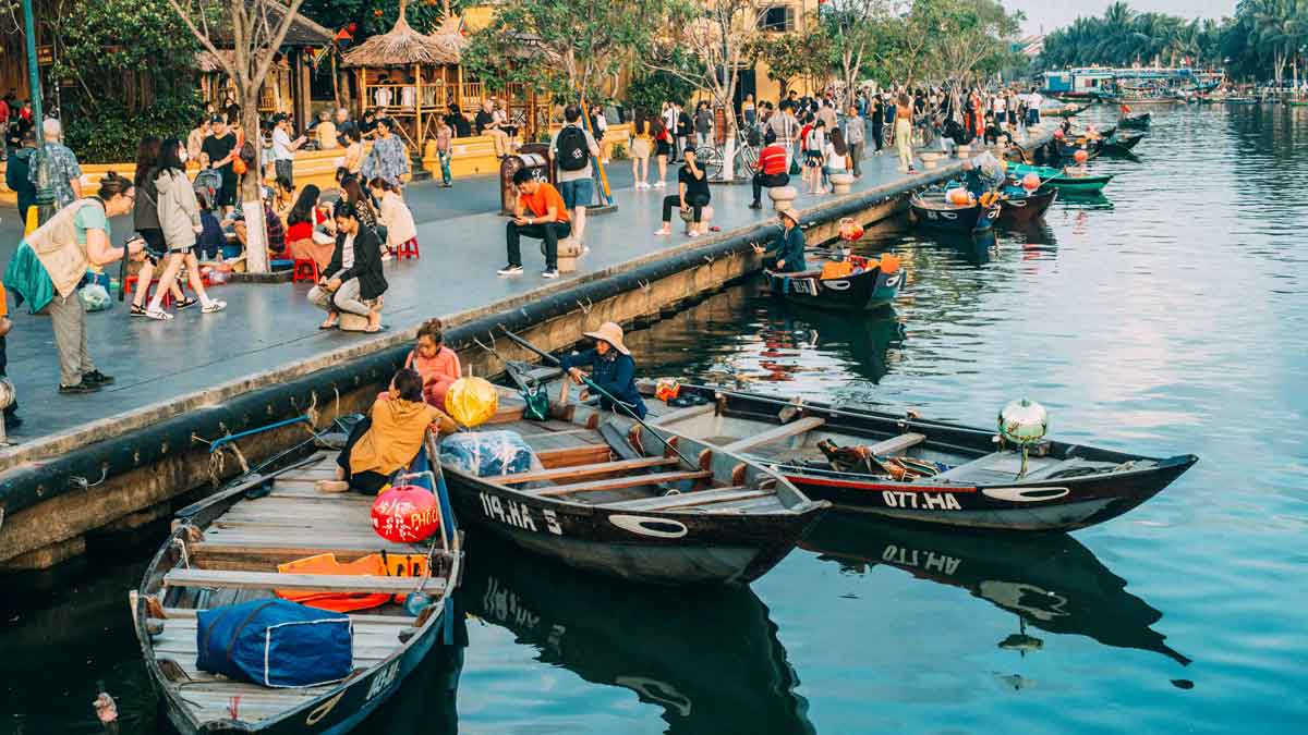 street with boats in Ho Chi Minh City. 