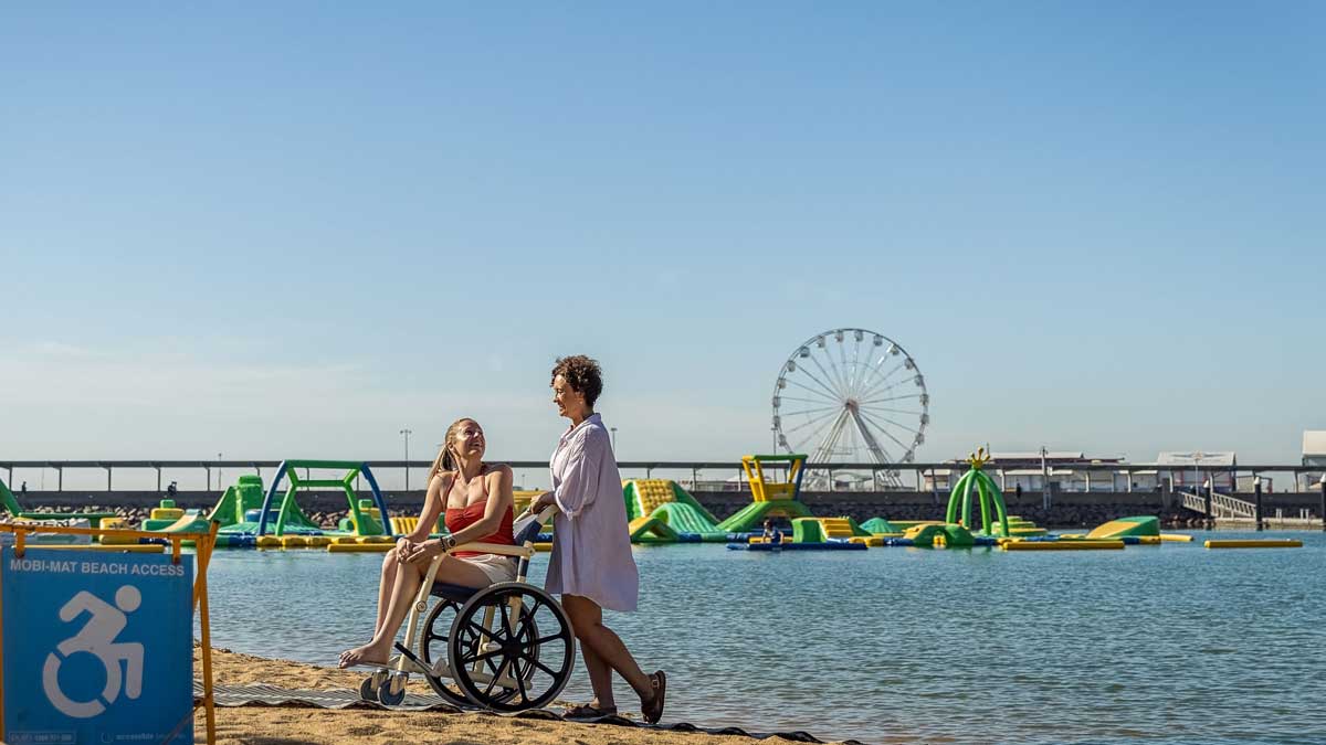 Darwin Waterfront Beach Lagoon. Image: Tourism NT/Elise Cook