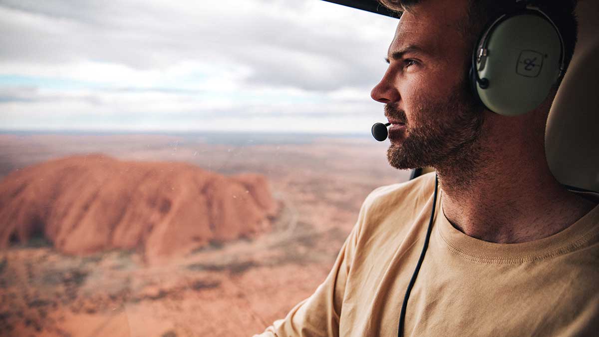 Scenic helicopter flight over Uluru.