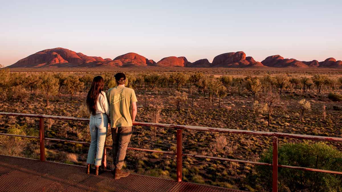 People enjoying desert view