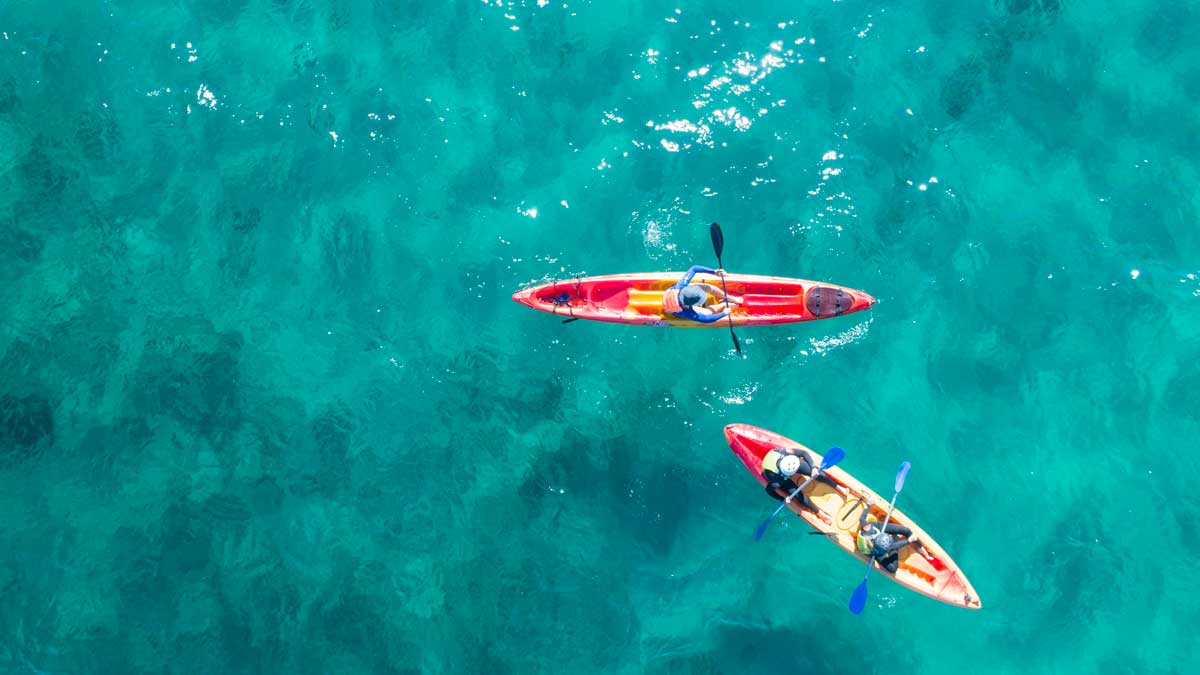 Guided kayak tour in sunny Byron Bay