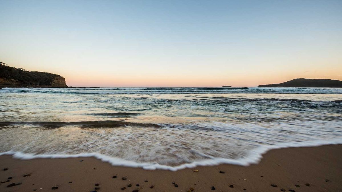 Water on the beach in the morning