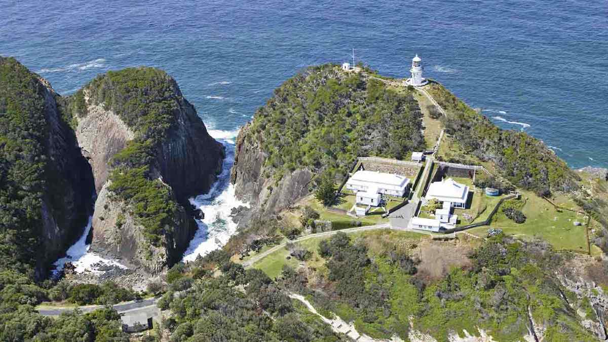 Top view of the coast at Seal Rocks