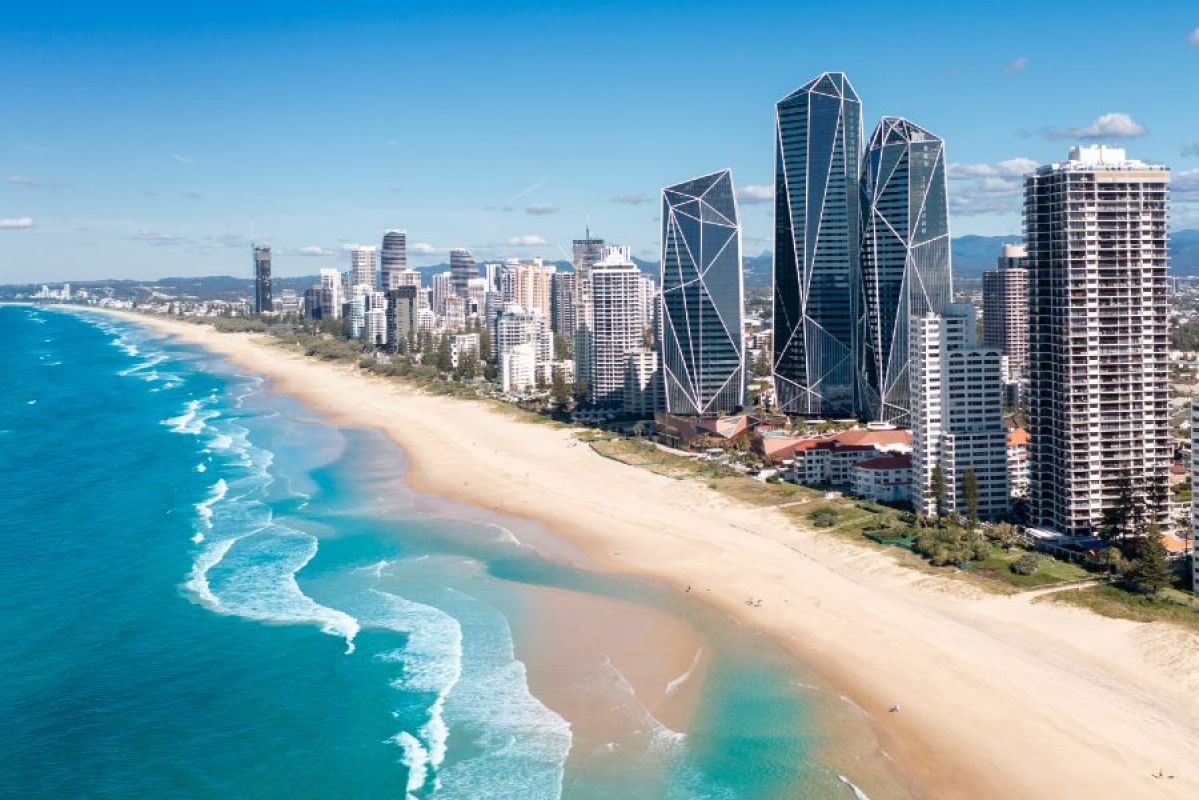 gold coast beach and skyline