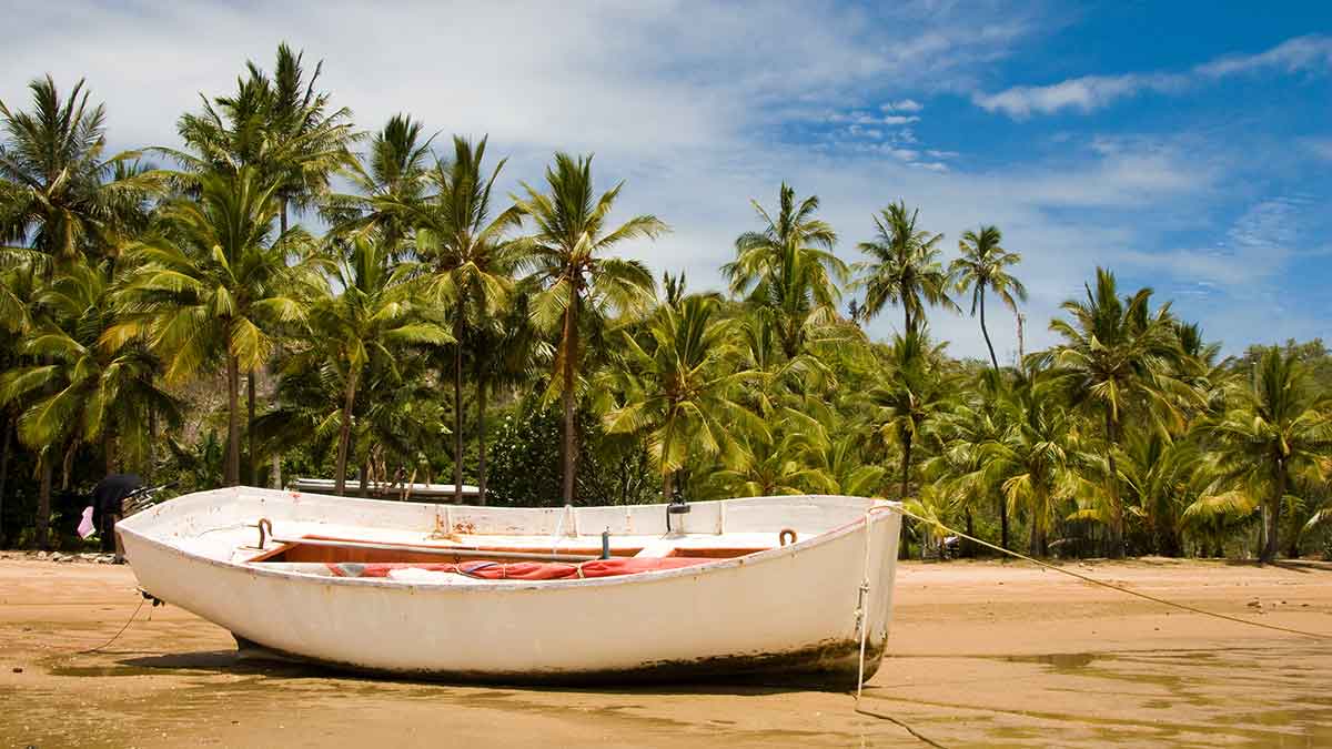 boat on an island