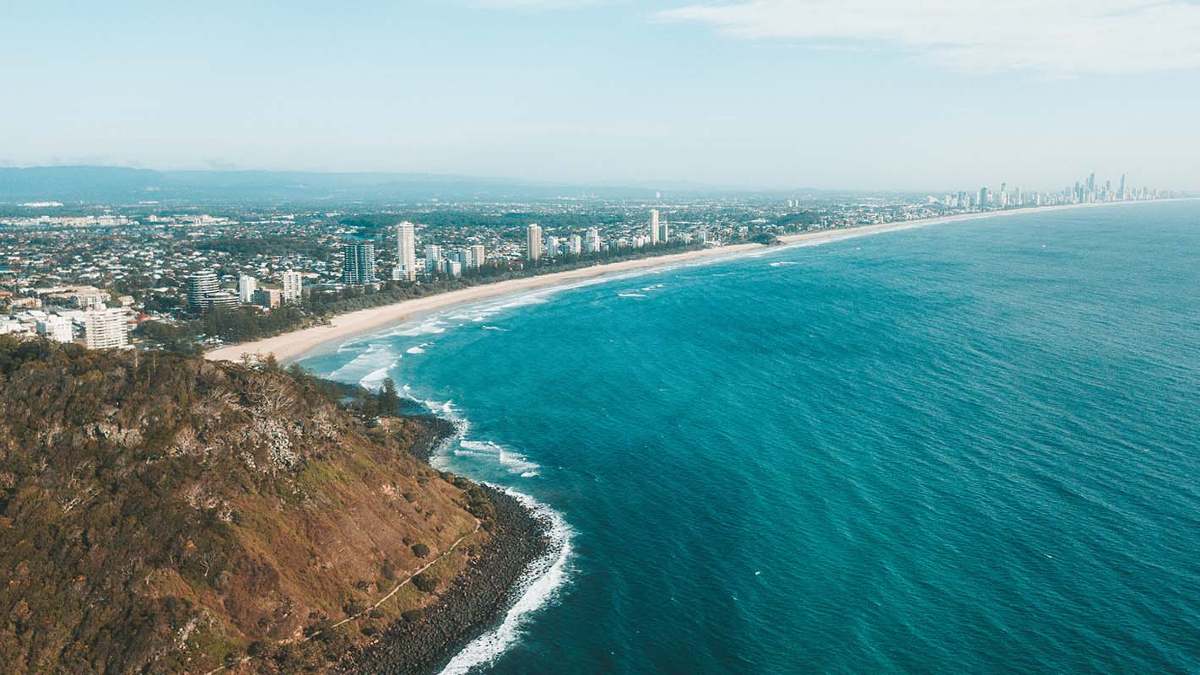 Bird's eye view of coastline 