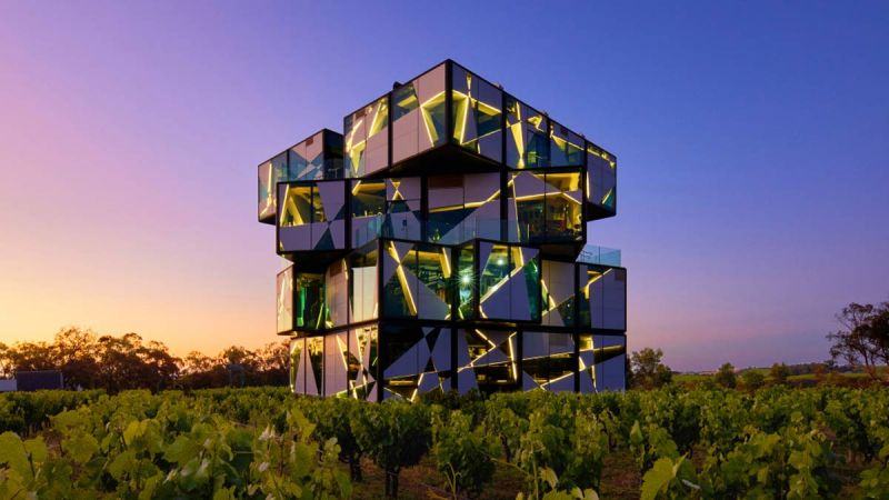 rubix-cube like structure in a winery