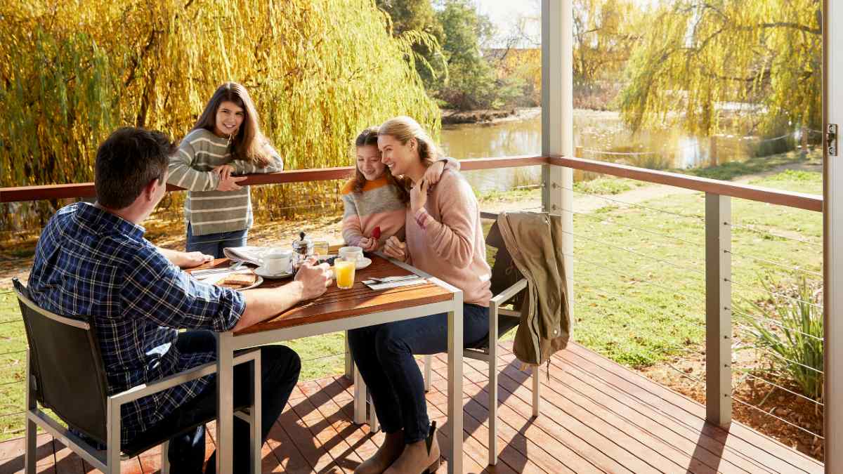 Settle in for a night in nature at the RACV Cobram Resort. Image: RACV