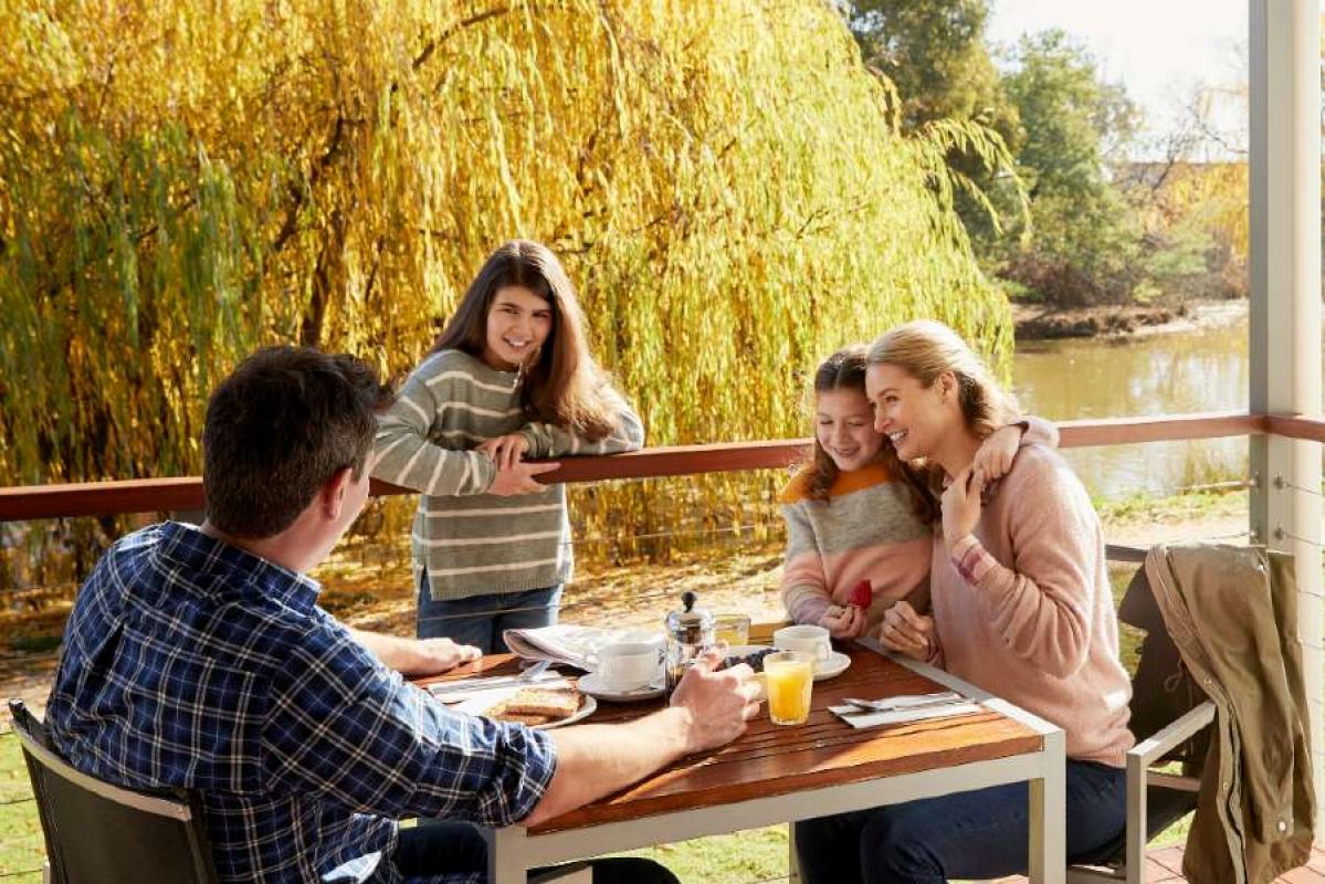 Family enjoying breakfast at RACV Cobram Resort