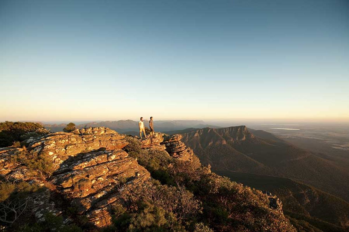 Couple standing on mountain at the Grampians