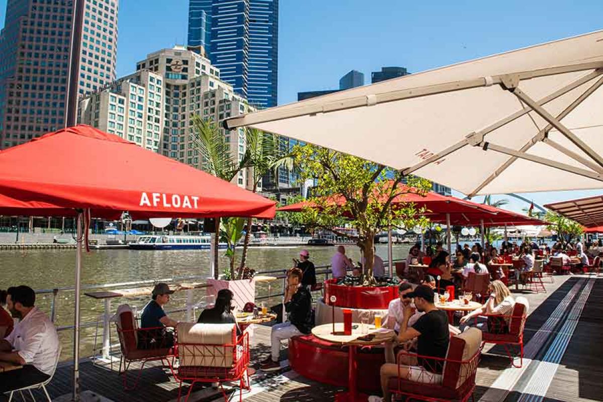 Arbory Afloat Bar on the Yarra River in Melbourne