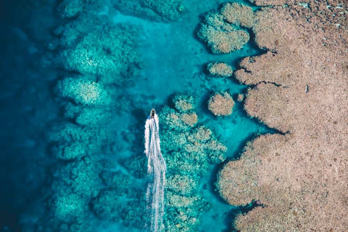 aerial view of  rowley shoales marine park