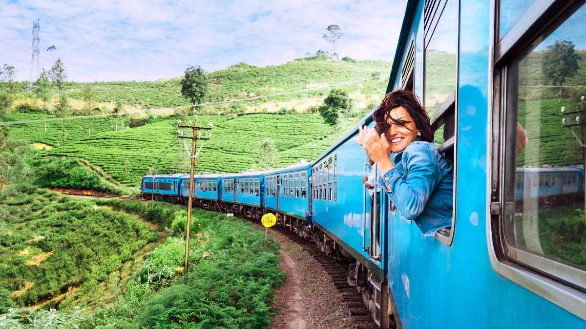 woman on a train