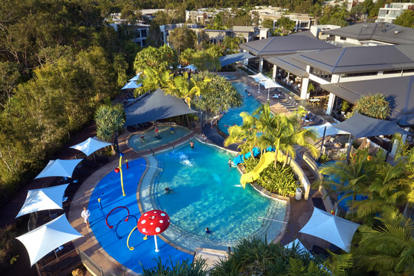 Aerial view of the pool at RACV Noosa Resort