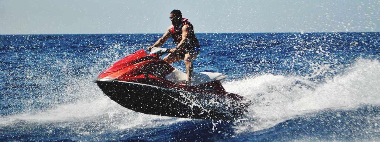 Man riding jetski