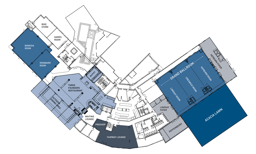 Floor plan for RACV Goldfields Resort's event spaces.