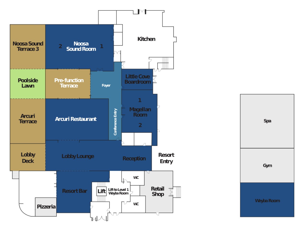 Floor plan for RACV Noosa Resort's event spaces.